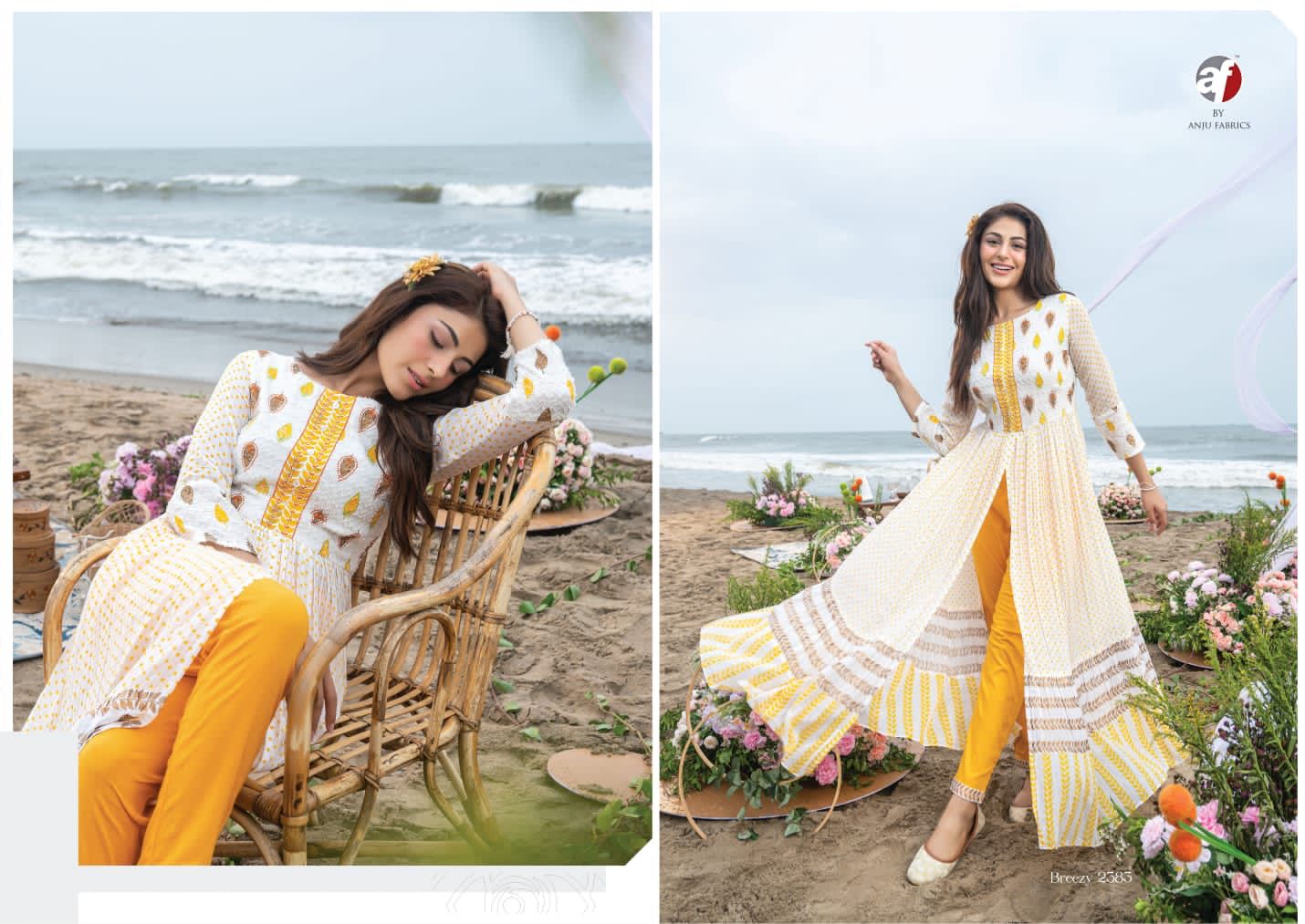 Breezy New Exclusive Party Wear Stylish Designer Kurti With Bottom Collection